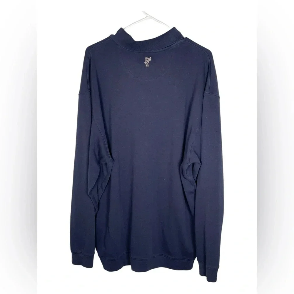 Ashworth EZ-TECH Mens Size XXL Navy Blue‎ Long Sleeve Polo